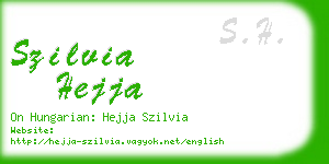 szilvia hejja business card